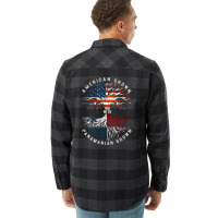 American Grown With Panamanian Roots Tree Panama Flag Usa Flag Flannel Shirt | Artistshot