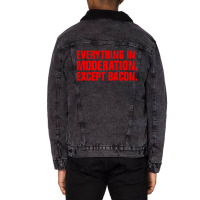 Album Music Except, Bacon Unisex Sherpa-lined Denim Jacket | Artistshot