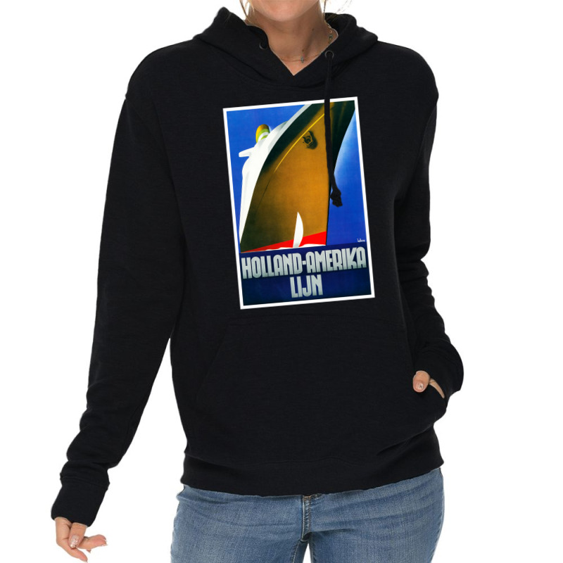 Holland Amerika Line. Vintage Cruise Poster   Travel   Ship. Lightweight Hoodie | Artistshot