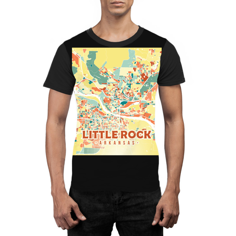 Little Rock Us Map Graphic T-shirt | Artistshot