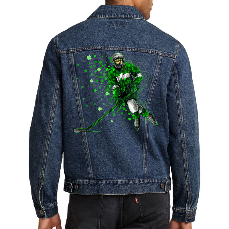 Irish Hockey Player Shamrock St Patrick's Day T Shirt Men Denim Jacket | Artistshot