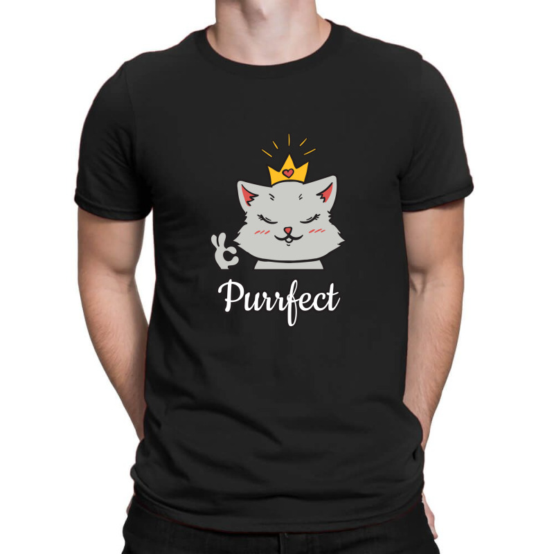 Perfect Cat Pun Fun Feline Animal Crown T-shirt | Artistshot