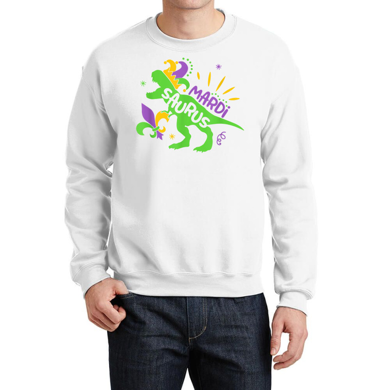 Mardi Saurus T Rex Dinosaur Mardi Gras T Shirt Crewneck Sweatshirt | Artistshot