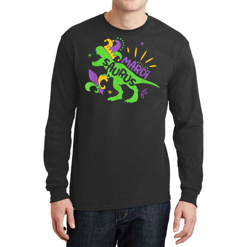 Mardi Saurus T Rex Dinosaur Mardi Gras T Shirt Long Sleeve Shirts | Artistshot