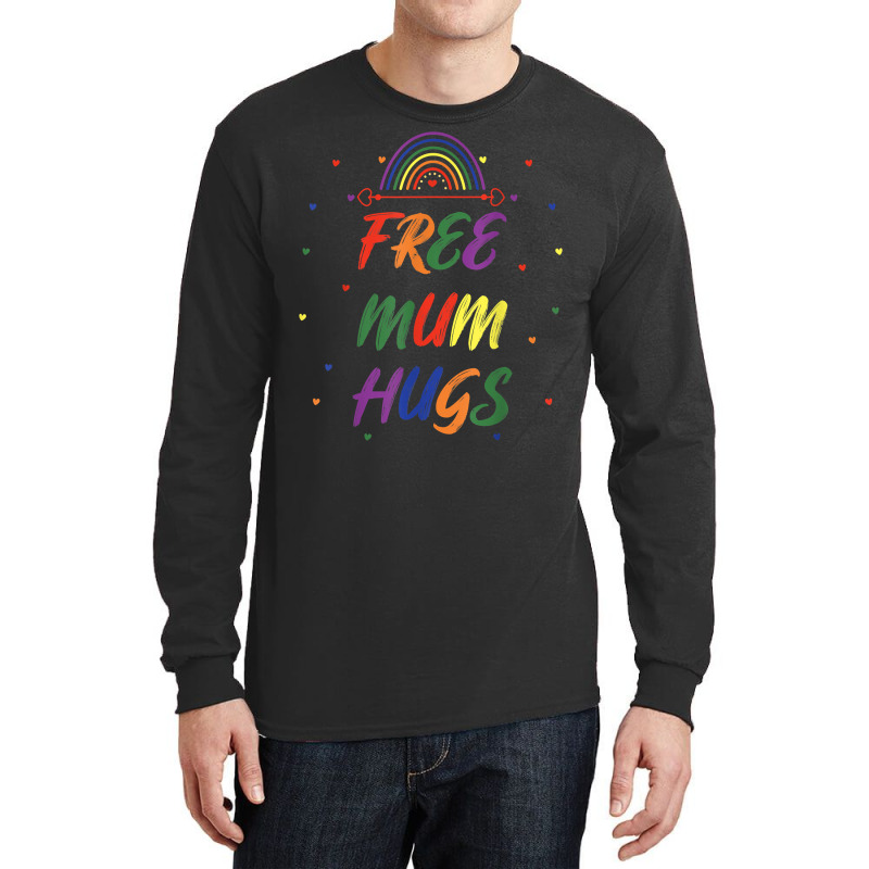 Transgender Lgbt Gay Bisexual Rainbow I Free Mum Hugs T Shirt Long Sleeve Shirts | Artistshot