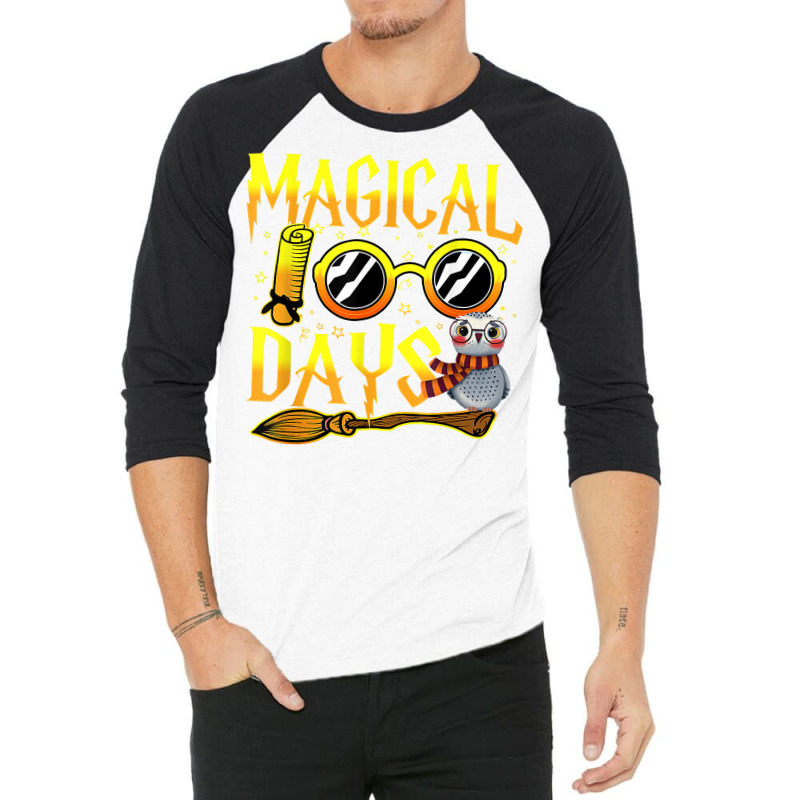 Wizard 100 Magical Days 100th Days Of School Kids Teachers T Shirt 3/4 Sleeve Shirt | Artistshot