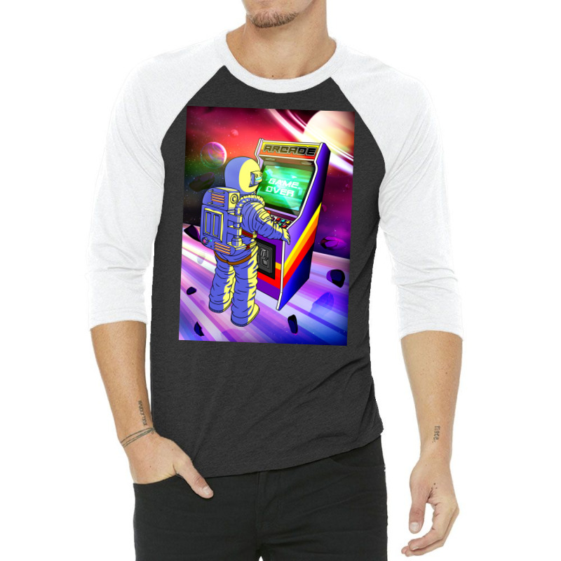 Astronaut Arcade Gamer 3/4 Sleeve Shirt by rozihapirrirq | Artistshot