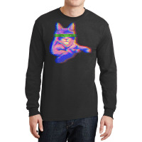 Cat Apparel T  Shirt Cat Maine Coon Glitch Effect Cats T  Shirt Long Sleeve Shirts | Artistshot