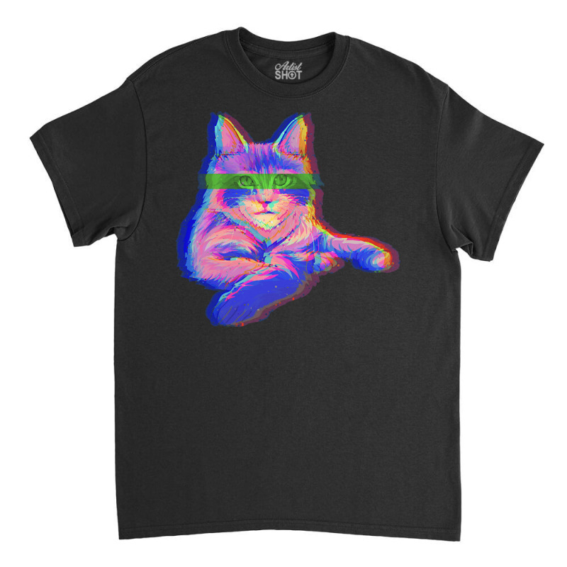 Cat Apparel T  Shirt Cat Maine Coon Glitch Effect Cats T  Shirt Classic T-shirt by june33934 | Artistshot