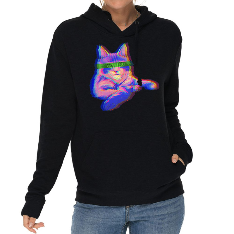 Cat Apparel T  Shirt Cat Maine Coon Glitch Effect Cats T  Shirt Lightweight Hoodie by june33934 | Artistshot