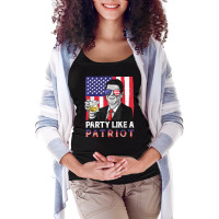 Party Like A Patriot Reagan Ronald 4th Of July American Flag T Shirt Maternity Scoop Neck T-shirt | Artistshot