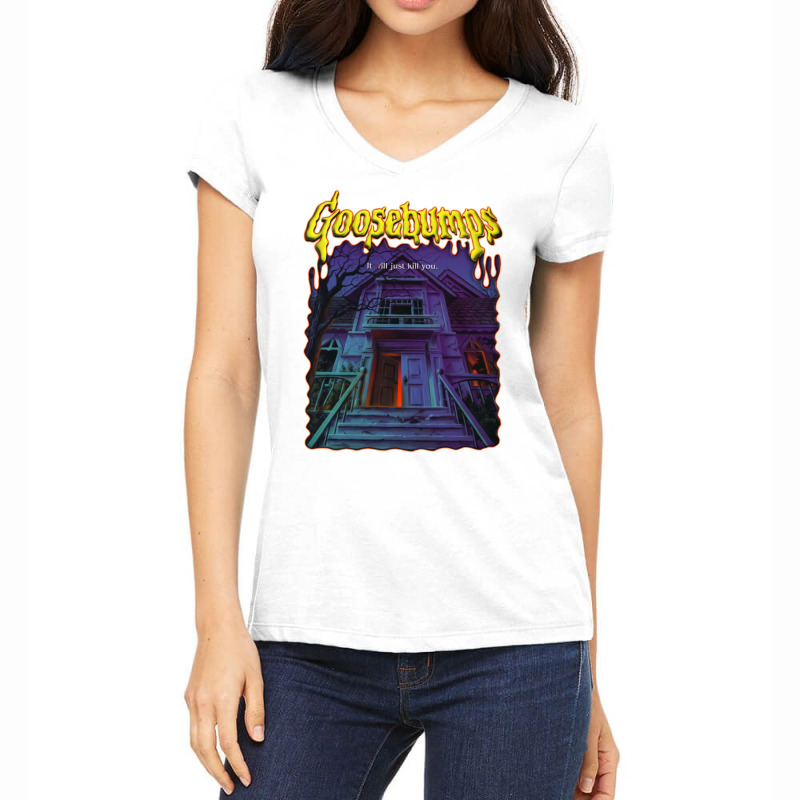 Goosebumps Vintage Welcome To Dead House Women's V-Neck T-Shirt by macoagapurt | Artistshot