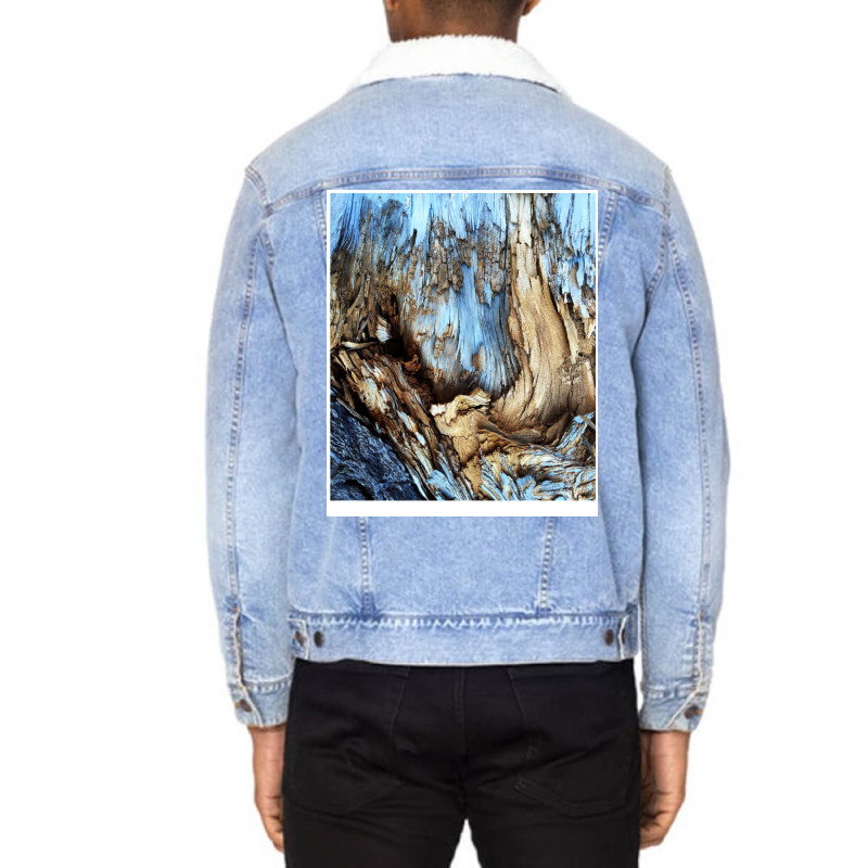 Tree Wood Texture   Abstract Pattern Unisex Sherpa-lined Denim Jacket | Artistshot