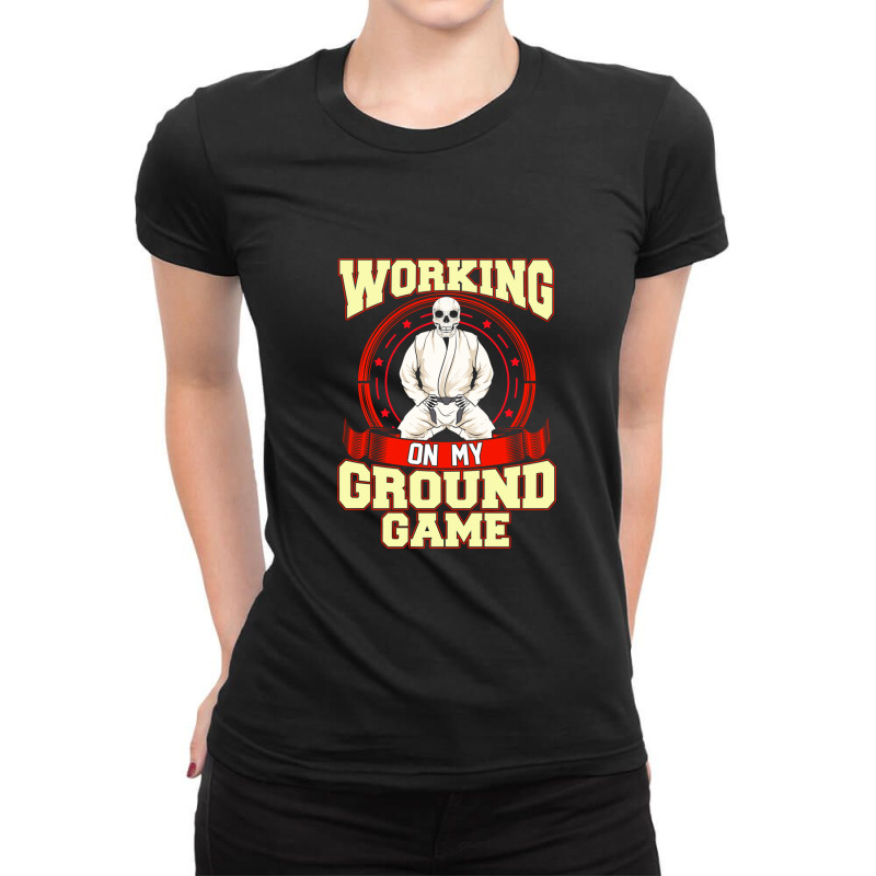 Funny Cool Ground Game Fighter Judo Skull Fight Sports Ladies Fitted T-Shirt by FredPerry | Artistshot