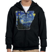 Arkansas Starry Night Style State T Shirt Youth Zipper Hoodie | Artistshot