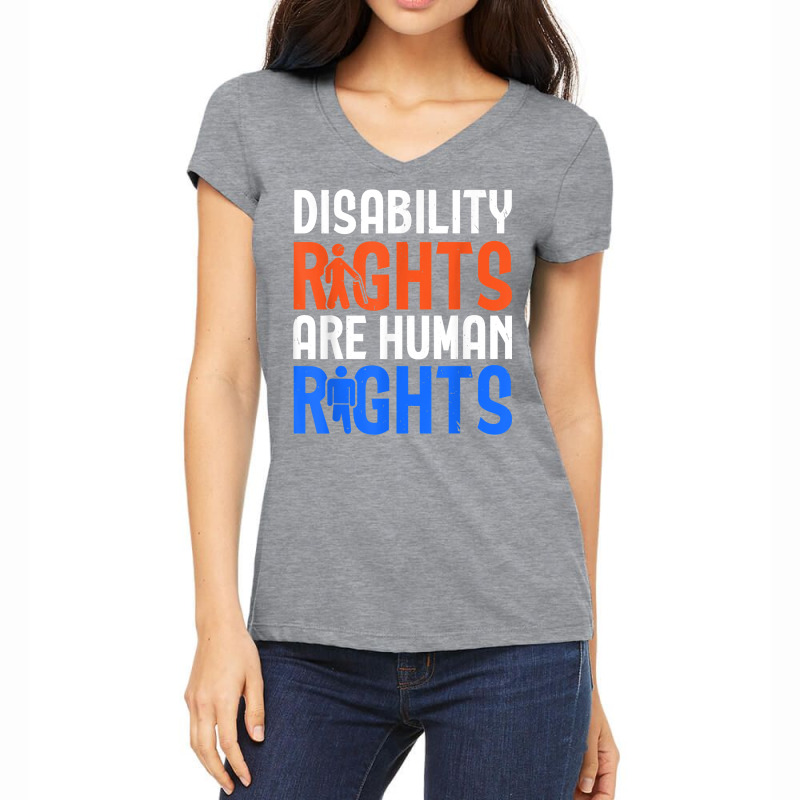 Disability Rights Are Human Rights Disability Awareness T Shirt Women's V-Neck T-Shirt by corrinwpxbilal | Artistshot