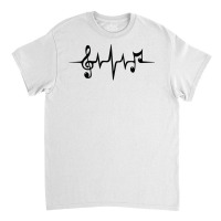 Music Pulse Heartbeat Notes Clef Frequency Wave Sound Festival Classic T-shirt | Artistshot