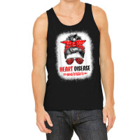 Womens Heart Disease Warrior Messy Bun Leopard Heart Disease T Shirt Tank Top | Artistshot