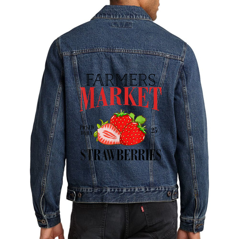 Farmers Market Pick Daily Strawberry Men Denim Jacket | Artistshot