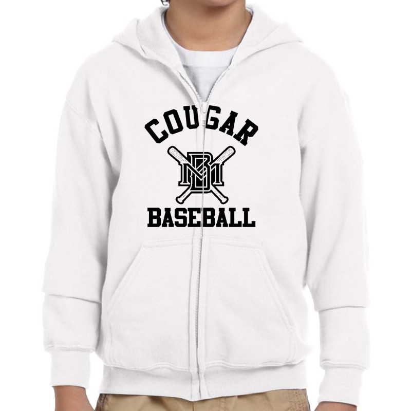 Cougar Baseball Youth Zipper Hoodie by Willie S | Artistshot