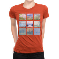 Soft Monet Collage Ladies Fitted T-shirt | Artistshot