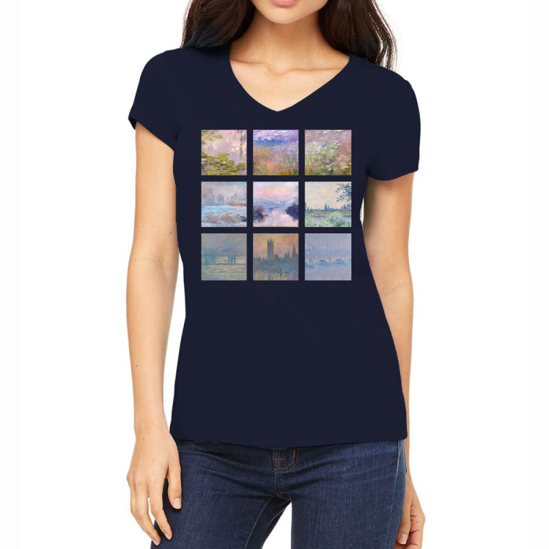 Soft Monet Collage Women's V-Neck T-Shirt by jhayrvirabq | Artistshot