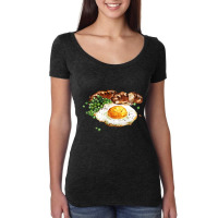 Sausage Peas And Egg ,breakfast Of Sausage, Peas And Fried Egg Women's Triblend Scoop T-shirt | Artistshot