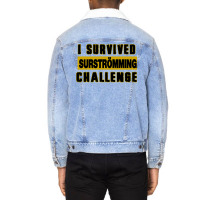 I Survived  Surströmming Challenge Fish Gift Unisex Sherpa-lined Denim Jacket | Artistshot