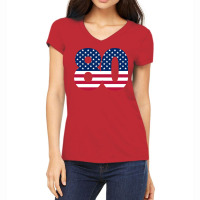 80 Patriot United States Number Eighty America Women's V-neck T-shirt | Artistshot