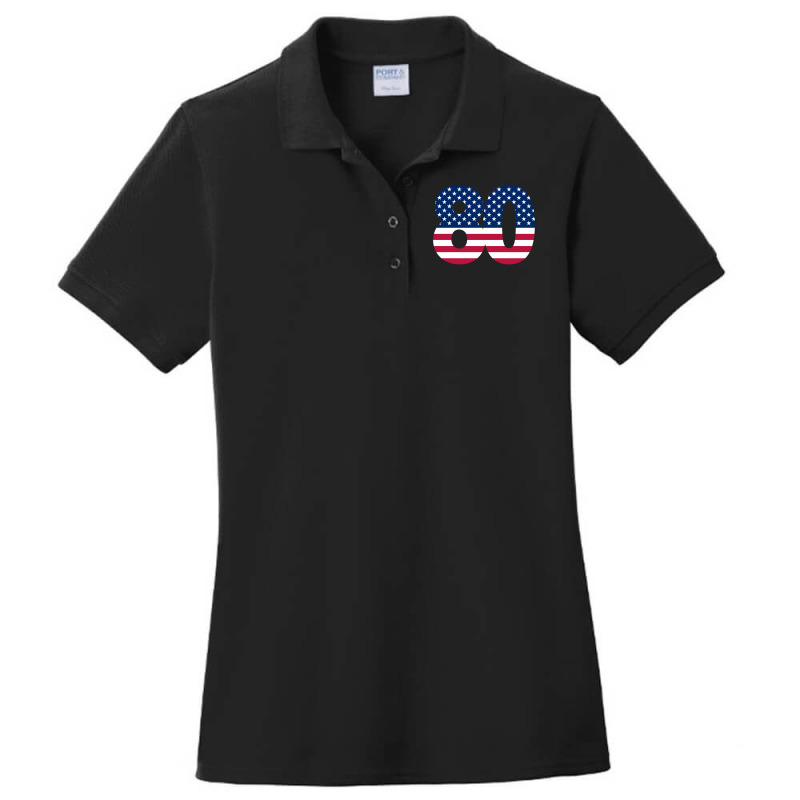 80 Patriot United States Number Eighty America Ladies Polo Shirt by haftubaebir | Artistshot