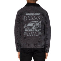 Dirt Track Racing Dna Unisex Sherpa-lined Denim Jacket | Artistshot