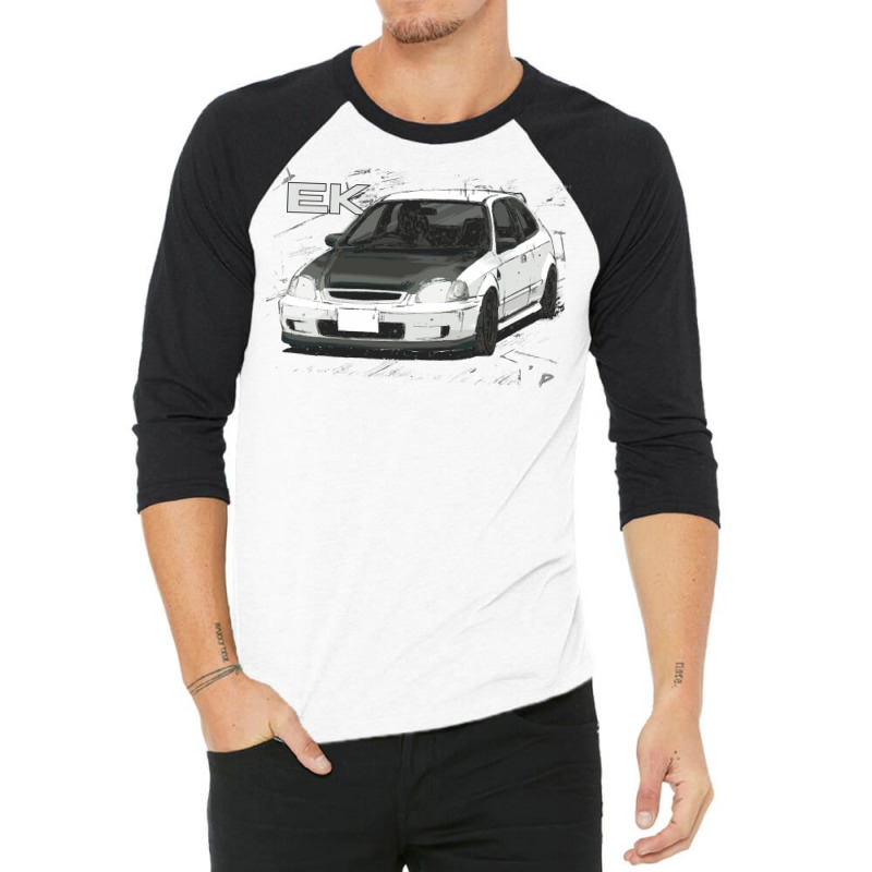 Initial D Anime Classic Jdm Spoon Ek Hatch 3/4 Sleeve Shirt | Artistshot