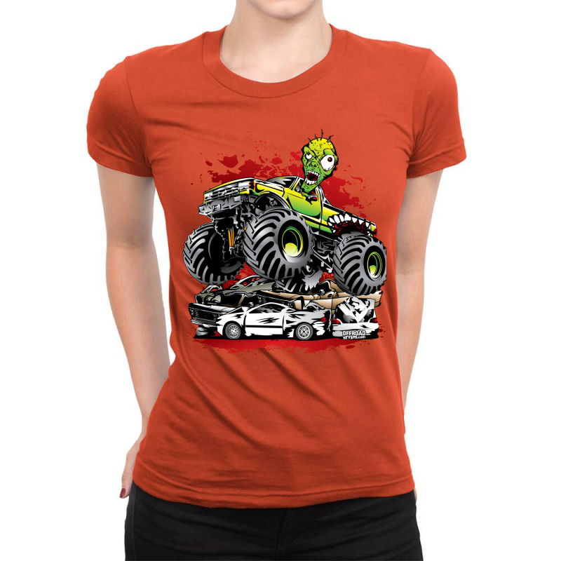 Monster Truck Screaming Ghoul Ladies Fitted T-Shirt by mancsisalakop | Artistshot