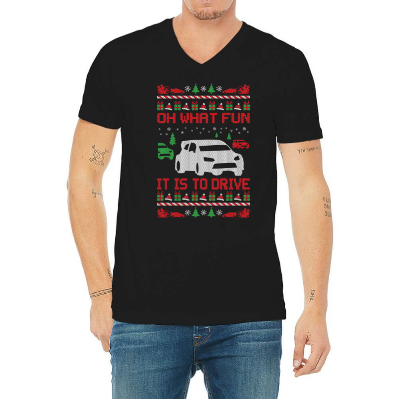 Rally Car Race Christmas V-neck Tee | Artistshot