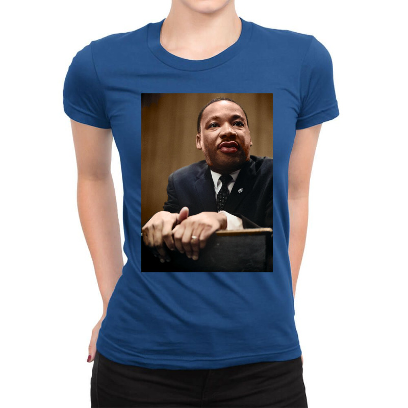 Martin Luther King Jr.   Colorized Ladies Fitted T-Shirt by warkyshityq | Artistshot