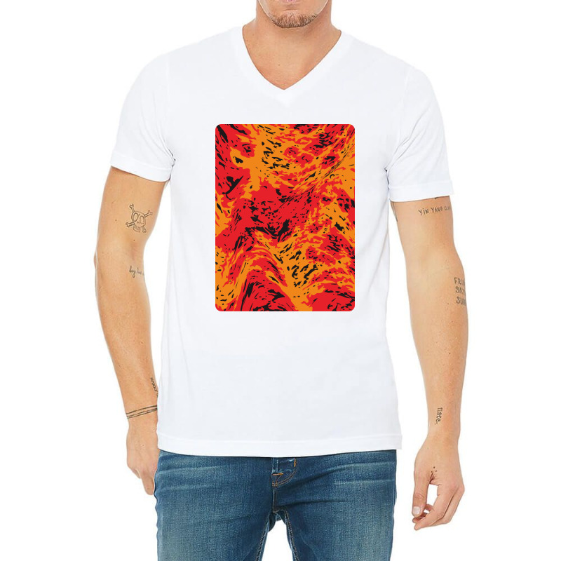 Hot Lava Red Abstract Pattern V-neck Tee | Artistshot