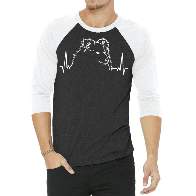 Shetland Sheepdog T  Shirt Sheltie Shetland Sheepdog Heartbeat T  Shir 3/4 Sleeve Shirt | Artistshot