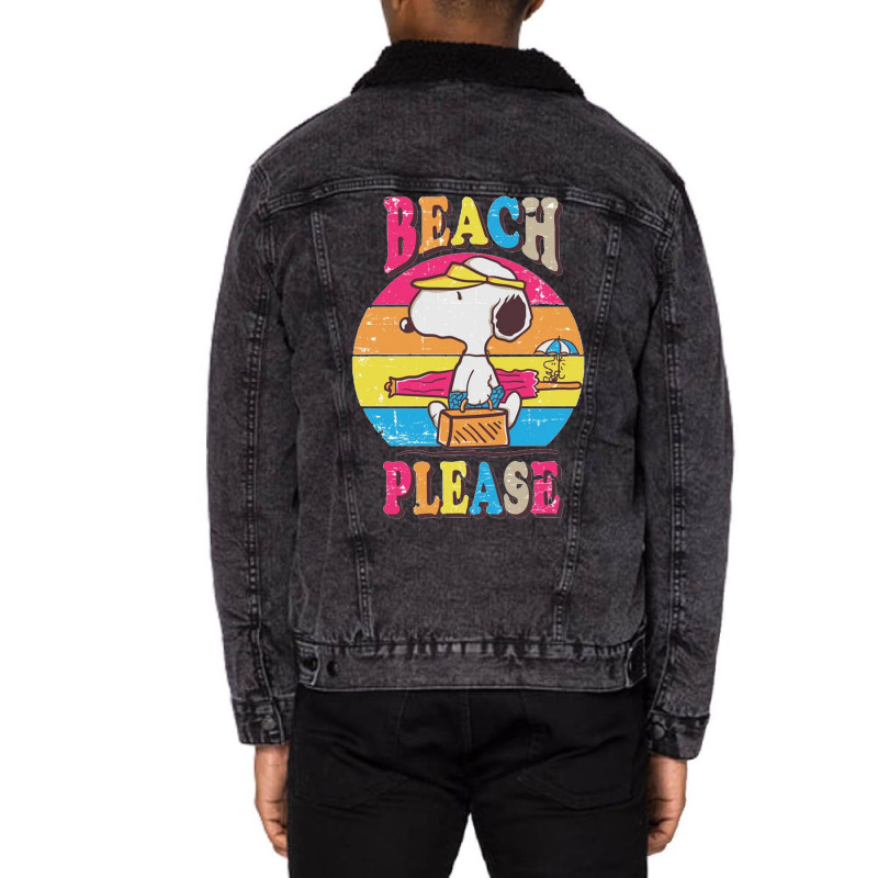 Peanuts Beach Please Unisex Sherpa-lined Denim Jacket | Artistshot