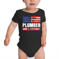 American Flag Vintage Plumbing Plumber Wrench Pullover Hoodie Baby Bodysuit | Artistshot