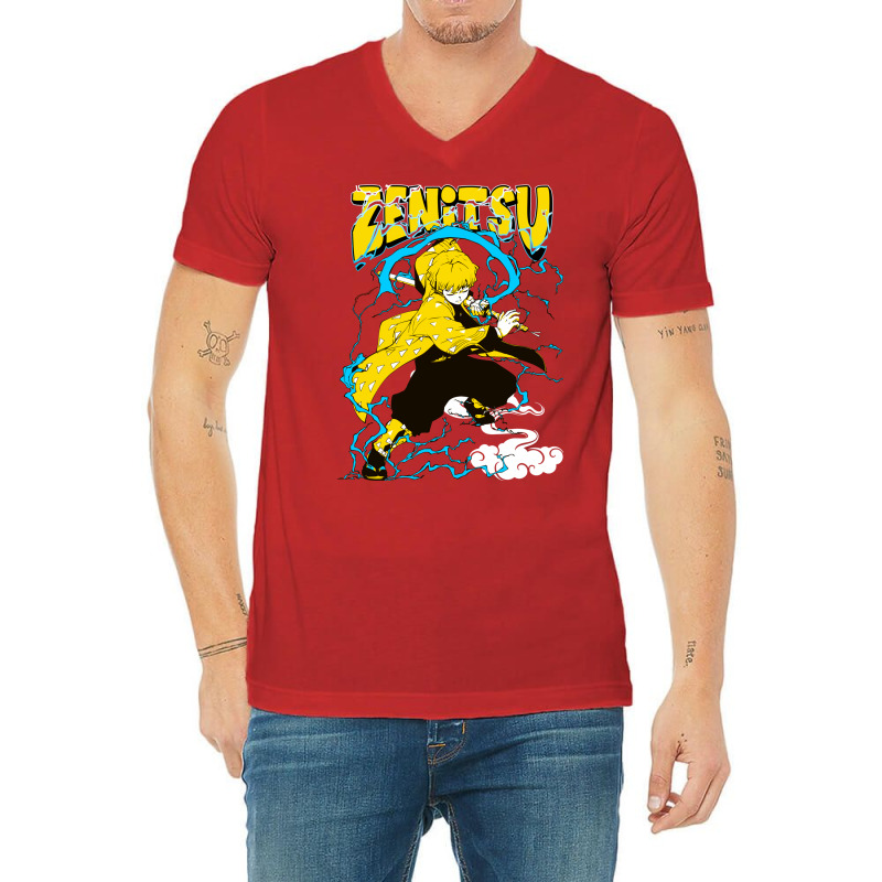 Thunder Boy Zeni Demon Killer V-Neck Tee by meqipirdasc | Artistshot