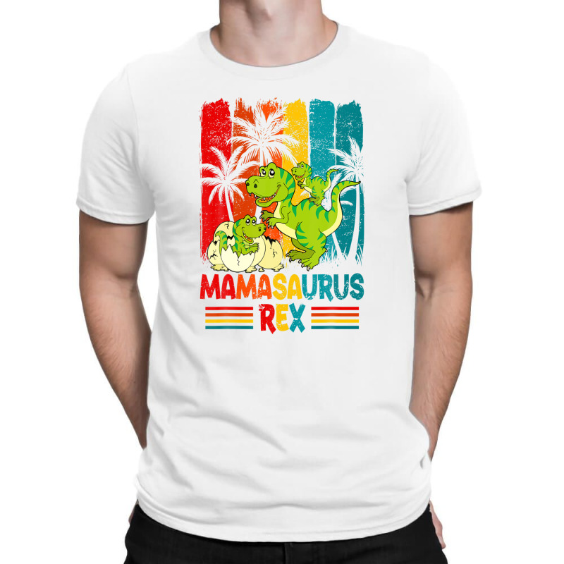 T-rex Dinosaur Mamasaurus Pajama Dino Twin Mom T-shirt | Artistshot