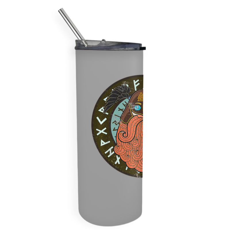 Viking Raven God Odin Warrior  Men Women Kids Gift Skinny Tumbler | Artistshot