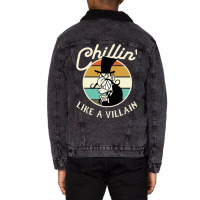 Chillin Like A Villain Unisex Sherpa-lined Denim Jacket | Artistshot