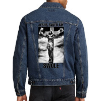 Jesus Saves Men Denim Jacket | Artistshot