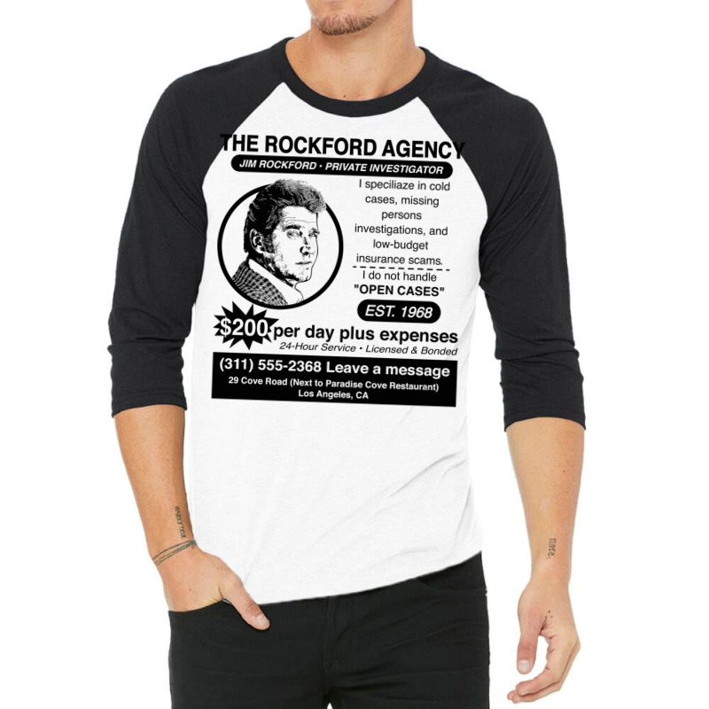 Jim Rockford Newspaper Ad 3/4 Sleeve Shirt by kebabbmkhabar | Artistshot