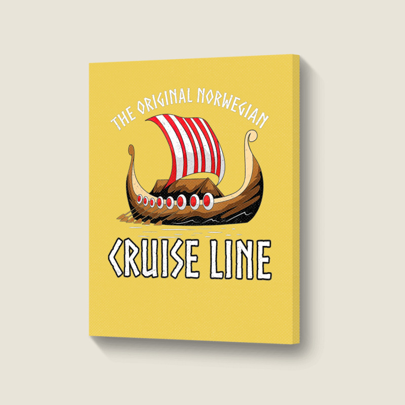 Viking Ship Cruise Norwegian Line Portrait Canvas Print by shoenlositox | Artistshot