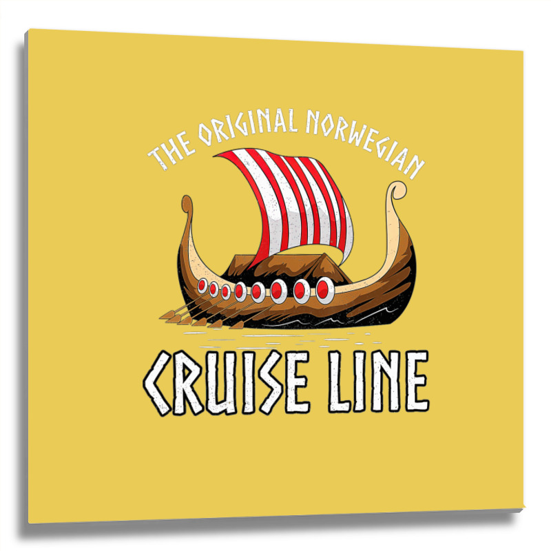 Viking Ship Cruise Norwegian Line Metal Print Square by shoenlositox | Artistshot