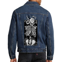 Gothic Flower And Bones Men Denim Jacket | Artistshot