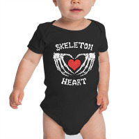 Trending Vintage Skeleton Bones Heart Halloween Baby Bodysuit | Artistshot