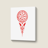 Vegvisir Runes Funny Viking Compass Nordic Gift Men Women Portrait Canvas Print | Artistshot